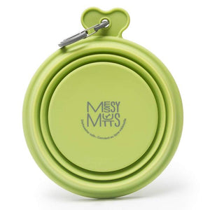 Messy Mutts Collapsible Silicone Bowl Green - Large