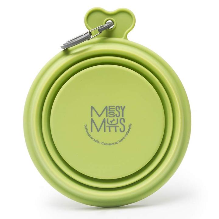 Messy Mutts Collapsible Silicone Bowl Green - Large