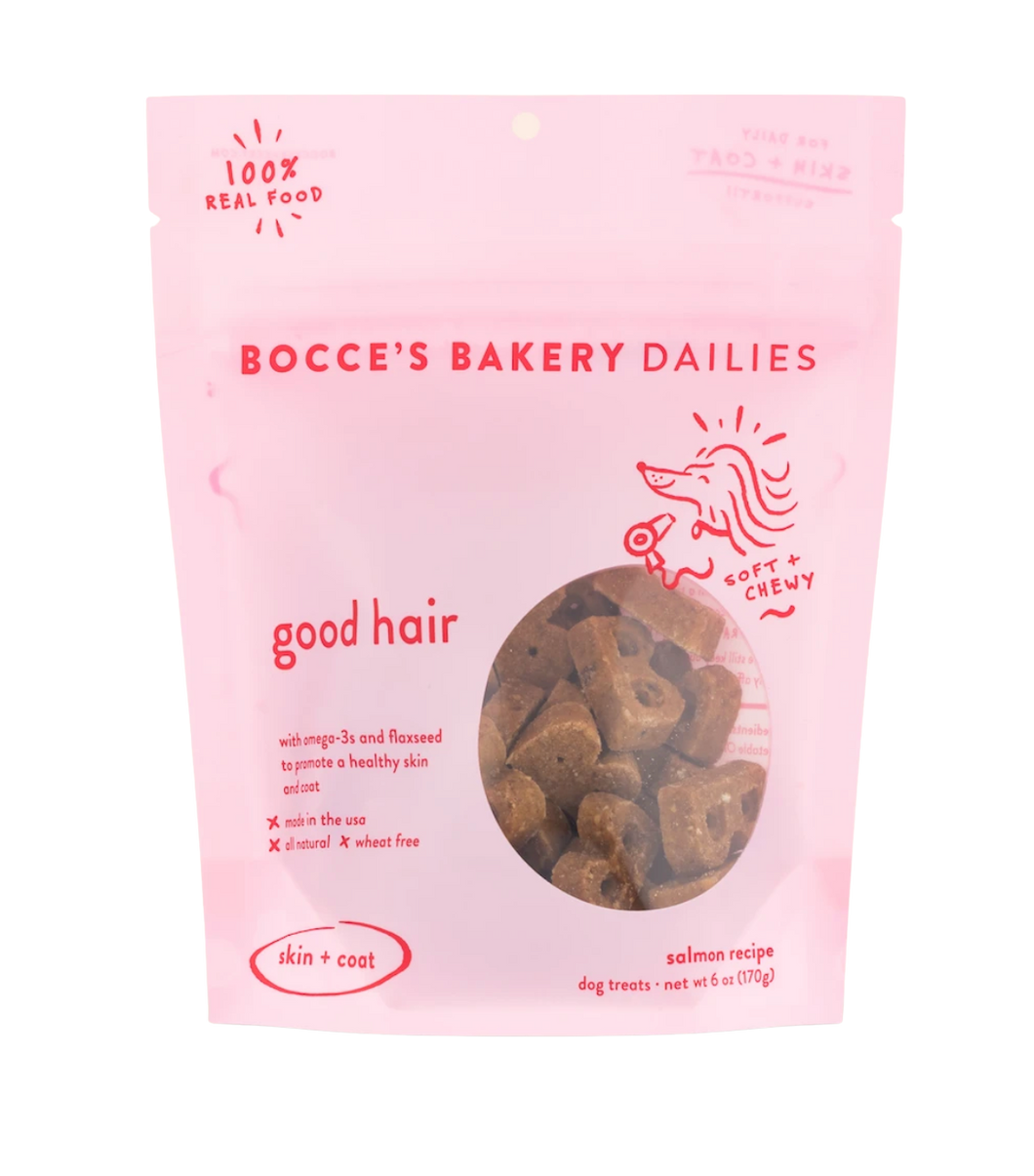 Bocce’s Dailies Soft & Chewy Dog Treats - Good Hair 6oz Bag