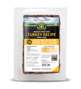 Raised Right Adult Dog Recipe - Turkey 16oz Frozen Flexible Tray