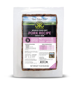 Raised Right Adult Dog Recipe - Pork 16oz Frozen Flexible Tray