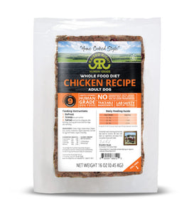 Raised Right Adult Dog Recipe - Chicken 16oz Frozen Flexible Tray