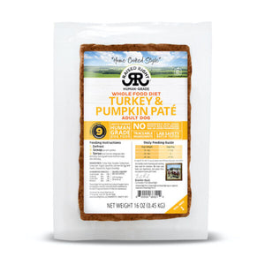 Raised Right Adult Dog Recipe - Turkey & Pumpkin Paté 16oz Frozen Flexible Tray