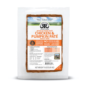 Raised Right Adult Dog Recipe - Chicken & Pumpkin Paté 16oz Frozen Flexible Tray