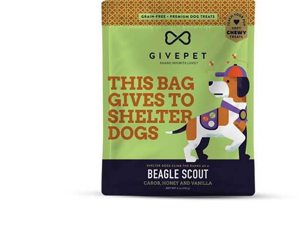 GivePet Soft Dog Treats - Grain-Free Beagle Scout 6oz Bag