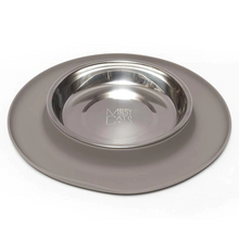 Load image into Gallery viewer, Messy Cats Single Silicone Feeder with Stainless Bowl - Medium 1.75 Cup Bowl - Grey