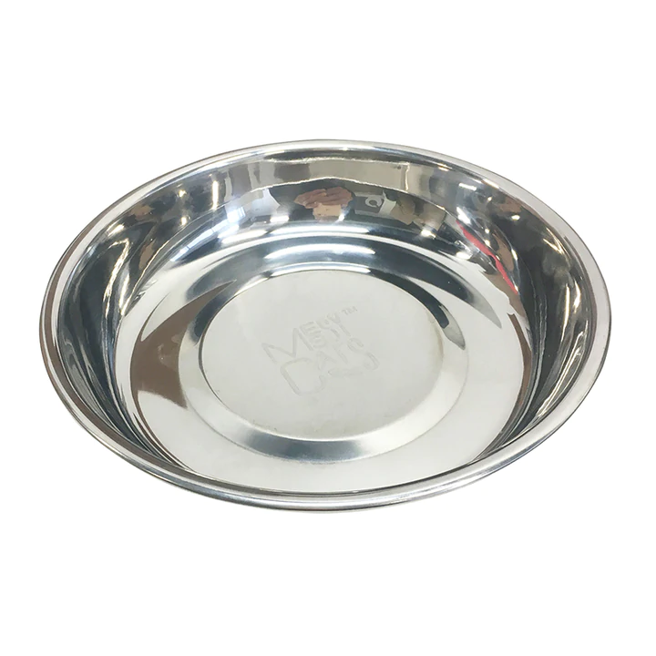 Messy Cats Stainless Steel Saucer-Shaped Bowl 1.75 Cup
