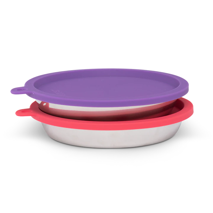 Messy Cats Silicone Saucer-Shaped Air-Tight Lid 1.75 Cup 2-pack