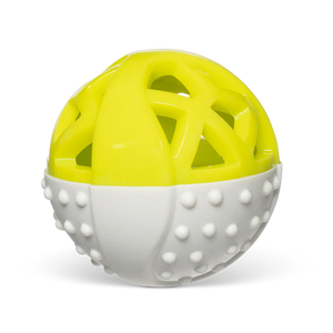 Messy Mutts Totally Pooched Catch n' Squeak Dog Ball Foam Rubber 3.5" - Green/Grey