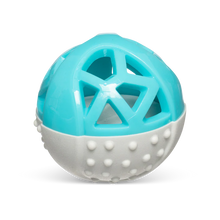 Load image into Gallery viewer, Messy Mutts Totally Pooched Catch n' Squeak Dog Ball Foam Rubber 3.5" - Teal/Grey