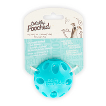 Load image into Gallery viewer, Messy Mutts Totally Pooched Huff&#39;n Puff Dog Ball Foam Rubber 2.5&quot; - Teal