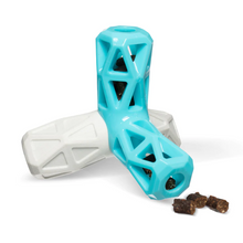 Load image into Gallery viewer, Messy Mutts Totally Pooched Squeak n&#39; Stuff Foam Rubber Dog Toy 5&quot; - Teal/Grey