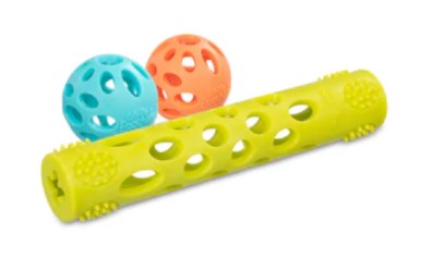 Messy Mutts Totally Pooched Huff'n Puff Two Balls and Stick Set