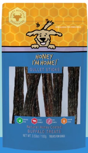 Honey I'm Home! Buffalo Gullet Sticks 3.5oz Bag