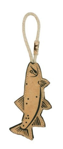 Tall Tails Natural Leather Dog Toy - Trout 15