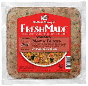 Stella & Chewy's Frozen Gently Cooked Dog Food FreshMade Grain Free Meat-A-Palooza 16oz Bag