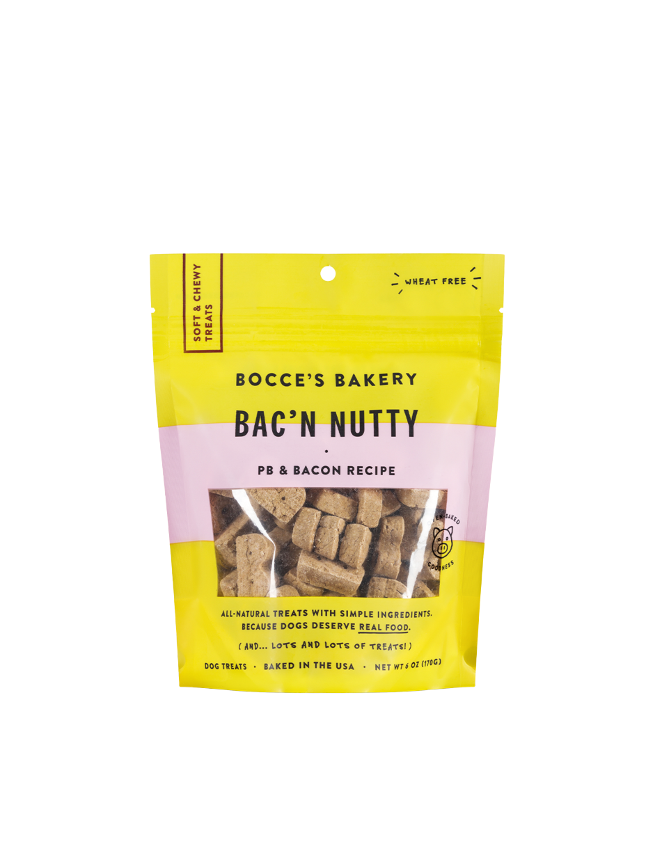 Bocce’s Everyday Soft & Chewy Treats - Bac N' Nutty 6oz bag