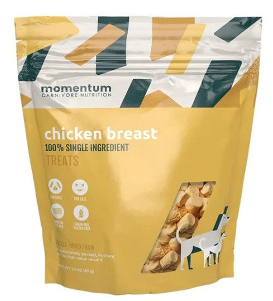 Momentum Single Ingredient Freeze-Dried Dog & Cat Treats - Chicken Breast 3oz Bag
