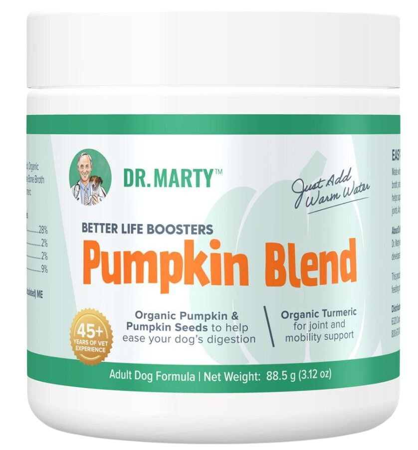 Dr. Marty's Dog Food Topper Life Booster Pumpkin Blend 3.17oz Jar