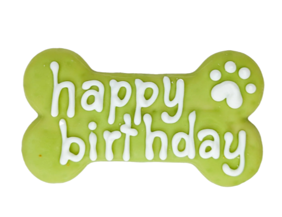 Bosco & Roxy's Bark-day - Happy Birthday Bone Dog Cookie - Green 6
