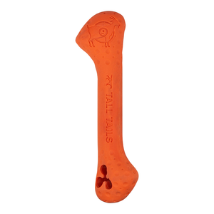 Tall Tails Natural Rubber Dog Toy - GOAT Bone Orange - Medium 9"