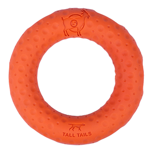 Tall Tails Natural Rubber Dog Toy - GOAT Ring Orange - Medium 5"