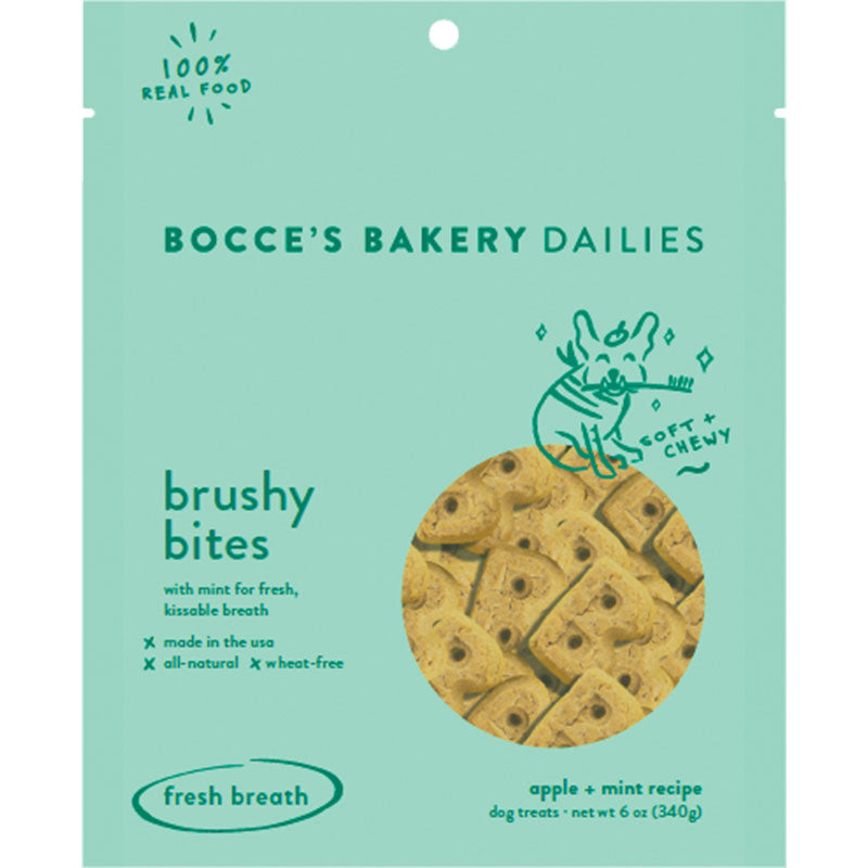 Bocce’s Dailies Soft & Chewy Dog Treats - Brushy Bites 6oz Bag