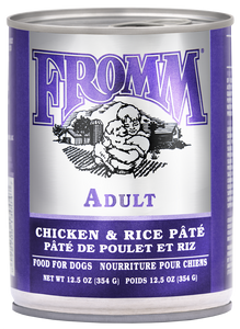 Fromm Wet Dog Food Patés - Classic Adult Chicken & Rice 12.2oz Can Single