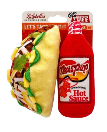 Lulubelles® Tiny Tuffs 2pk Dog Toy - Let's Taco 'Bout It