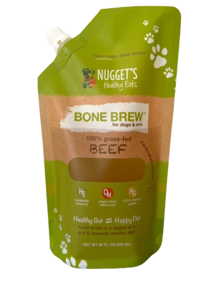 Nugget's Healthy Eats Dog & Cat Frozen Bone Broth Beef 20oz