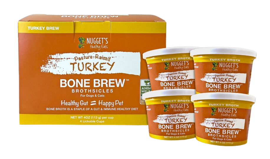 Nugget's Healthy Eats Dog/Cat Frozen Bone Broth Turkey 4oz 4 PACK