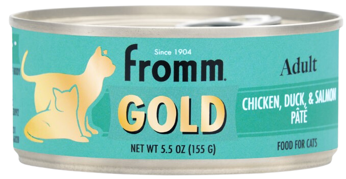 Fromm Wet Cat Food Gold Adult Chicken, Duck & Salmon Pate 5.5oz Can Single