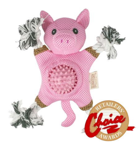 Territory 2-In-1 Dog Toy - Farm Pig 10