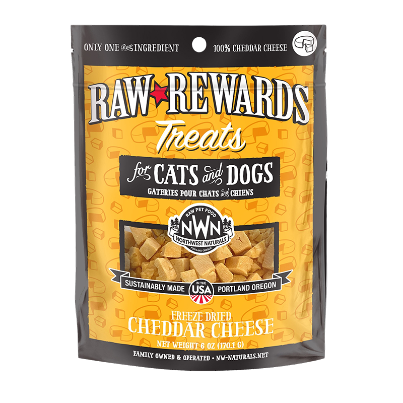 Northwest Naturals Raw Rewards Freeze-Dried Dog & Cat Treats Cheddar Cheese 6oz Bag