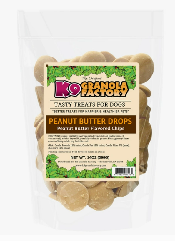 K9 Granola Factory Peanut Butter Drops 14oz Bag