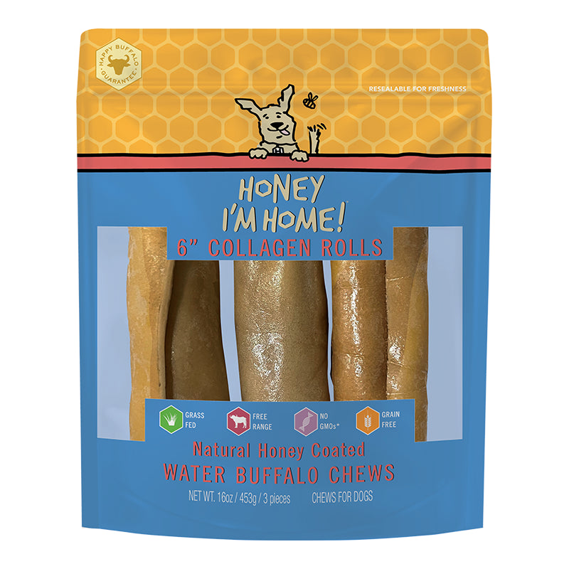 Honey I'm Home! Buffalo Collagen Roll Dog Chews 6