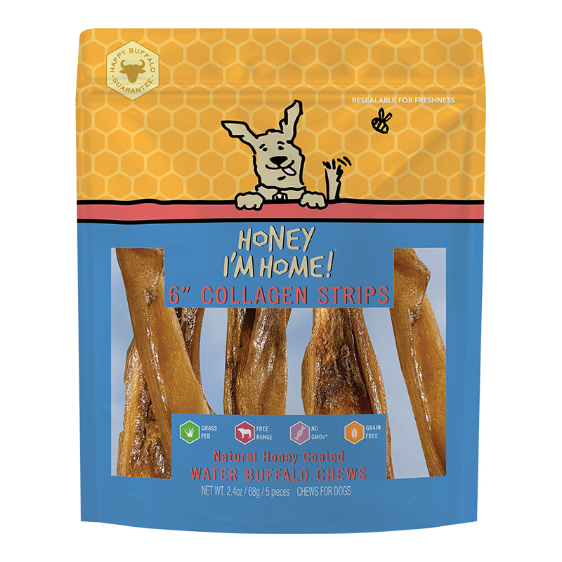 Honey I'm Home! Buffalo Collagen Strips Dog Chews 6