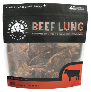 Oma's Pride Dehydrated Beef Lung Treats 8oz Bag