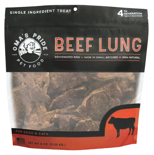 Oma's Pride Dehydrated Beef Lung Treats 8oz Bag