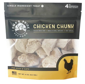 Oma's Pride Dehydrated Chicken Breast Chunk Treats 4oz Bag