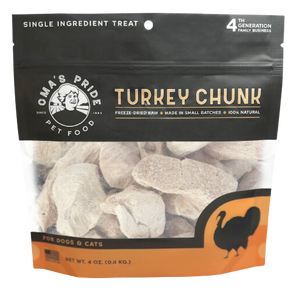 Oma's Pride Dehydrated Turkey Breast Chunk Treats 4oz Bag