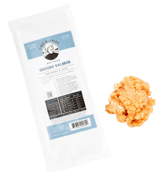 Oma's Pride Frozen Raw Ground Salmon 1lb Block