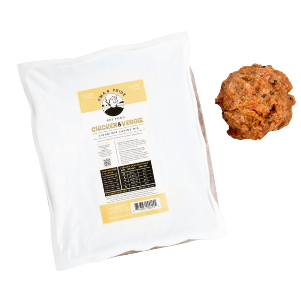 Oma's Pride Frozen Raw Signature Mix Chicken & Veggie 5lb Block