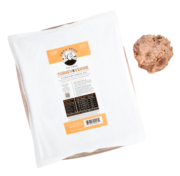 Oma's Pride Frozen Raw Signature Mix Turkey & Veggie 5lb Block