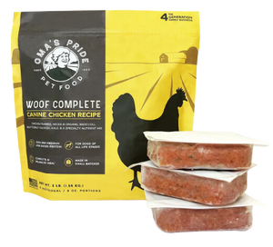 Oma's Pride Frozen Raw Woof Complete Canine Chicken Recipe 6lb Bag