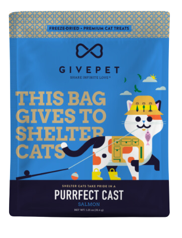 GivePet Freeze-Dried Cat Treats - Purrfect Cast Salmon 1.25oz Bag