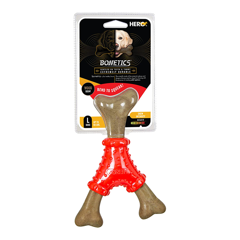 Hero Bonetics™ Dog Toy - Noisy Joint Wishbone - Large