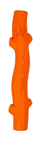 Tall Tails Natural Rubber Dog Toy - GOAT Fetch Stick Orange 10