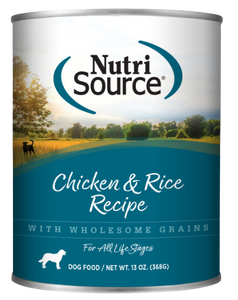 NutriSource Wet Dog Food Chicken & Rice Formula 13oz Can Single