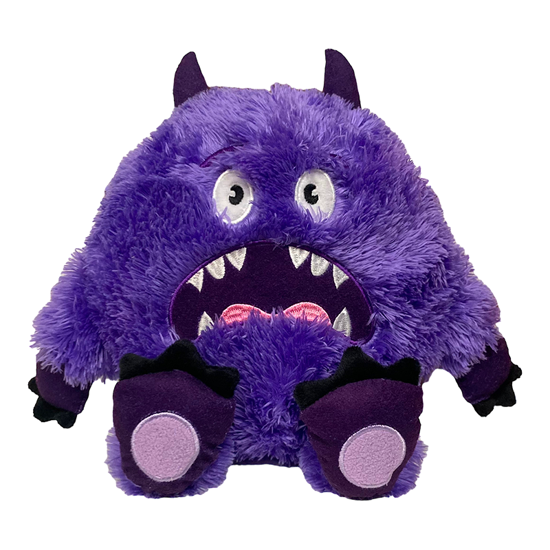 Fab Dog Fluffy Monster Plush Dog Toy - Purple Medium
